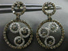 ESTATE LARGE 1.66CT DIAMOND 14K TWO TONE GOLD ETOILE CIRCULAR HANGING EARRINGS