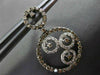 ESTATE LARGE 1.66CT DIAMOND 14K TWO TONE GOLD ETOILE CIRCULAR HANGING EARRINGS