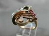 ANTIQUE LARGE 1.2CT OLD MINE DIAMOND & AAA RUBY 14K WHITE & ROSE GOLD RING 22916