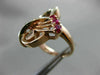 ANTIQUE LARGE 1.2CT OLD MINE DIAMOND & AAA RUBY 14K WHITE & ROSE GOLD RING 22916