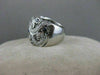 ANTIQUE 1.05CTW SAPPHIRE DIAMOND 14KT WHITE GOLD WIDE FILIGREE BAND RING #20399