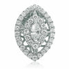 LARGE .87CT ROUND & MARQUISE DIAMOND 14K WHITE GOLD TEAR DROP HALO STUD EARRINGS