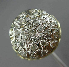 ANTIQUE LARGE .85CT DIAMOND 14K 2 TONE GOLD CIRCULAR FILIGREE ETOILE RING #25471