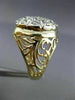 ANTIQUE LARGE .85CT DIAMOND 14K 2 TONE GOLD CIRCULAR FILIGREE ETOILE RING #25471