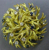 ANTIQUE .46CT DIAMOND & AAA SAPPHIRE 18KT YELLOW GOLD 3D ETOILE LEAF PIN BROOCH
