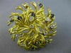 ANTIQUE .46CT DIAMOND & AAA SAPPHIRE 18KT YELLOW GOLD 3D ETOILE LEAF PIN BROOCH
