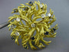 ANTIQUE .46CT DIAMOND & AAA SAPPHIRE 18KT YELLOW GOLD 3D ETOILE LEAF PIN BROOCH