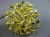 ANTIQUE .46CT DIAMOND & AAA SAPPHIRE 18KT YELLOW GOLD 3D ETOILE LEAF PIN BROOCH