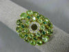 5.13CT DIAMOND & AAA PERIDOT & TSAVORITE 14K YELLOW GOLD 3D FILIGREE FLOWER RING
