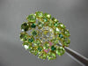 5.13CT DIAMOND & AAA PERIDOT & TSAVORITE 14K YELLOW GOLD 3D FILIGREE FLOWER RING