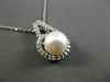 ESTATE .20CT DIAMOND & SOUTH SEA PEARL 14K WHITE GOLD HALO 3D FLOATING PENDANT