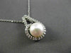 ESTATE .20CT DIAMOND & SOUTH SEA PEARL 14K WHITE GOLD HALO 3D FLOATING PENDANT