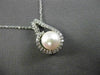 ESTATE .20CT DIAMOND & SOUTH SEA PEARL 14K WHITE GOLD HALO 3D FLOATING PENDANT