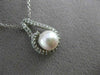 ESTATE .20CT DIAMOND & SOUTH SEA PEARL 14K WHITE GOLD HALO 3D FLOATING PENDANT