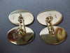 ANTIQUE LARGE 14KT YELLOW GOLD OVAL FILIGREE ENGRAVABLE CUFF LINKS #18747