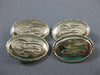 ANTIQUE LARGE 14KT YELLOW GOLD OVAL FILIGREE ENGRAVABLE CUFF LINKS #18747