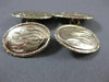 ANTIQUE LARGE 14KT YELLOW GOLD OVAL FILIGREE ENGRAVABLE CUFF LINKS #18747