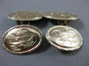 ANTIQUE LARGE 14KT YELLOW GOLD OVAL FILIGREE ENGRAVABLE CUFF LINKS #18747