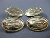 ANTIQUE LARGE 14KT YELLOW GOLD OVAL FILIGREE ENGRAVABLE CUFF LINKS #18747
