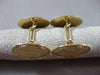 ANTIQUE LARGE 14KT YELLOW GOLD OVAL FILIGREE ENGRAVABLE CUFF LINKS #18747