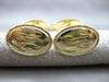 ANTIQUE LARGE 14KT YELLOW GOLD OVAL FILIGREE ENGRAVABLE CUFF LINKS #18747
