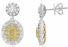 ESTATE LONG 1.13CT DIAMOND 14KT WHITE GOLD OPEN FILIGREE FLOWER HANGING EARRINGS