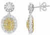 ESTATE LONG 1.13CT DIAMOND 14KT WHITE GOLD OPEN FILIGREE FLOWER HANGING EARRINGS
