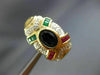 ANTIQUE LARGE 2.64CT DIAMOND & MULTI-GEM 14KT TWO TONE CLIP ON EARRINGS #21745