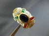 ANTIQUE LARGE 2.64CT DIAMOND & MULTI-GEM 14KT TWO TONE CLIP ON EARRINGS #21745
