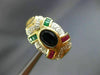 ANTIQUE LARGE 2.64CT DIAMOND & MULTI-GEM 14KT TWO TONE CLIP ON EARRINGS #21745