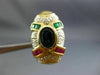 ANTIQUE LARGE 2.64CT DIAMOND & MULTI-GEM 14KT TWO TONE CLIP ON EARRINGS #21745