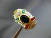 ANTIQUE LARGE 2.64CT DIAMOND & MULTI-GEM 14KT TWO TONE CLIP ON EARRINGS #21745