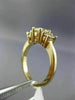 LARGE 1.68CT DIAMOND 14K YELLOW GOLD 3 STONE PAST PRESENT FUTURE ENGAGEMENT RING