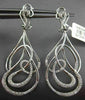 ESTATE 1.17CT DIAMOND 18KT WHITE GOLD 3D MULTI WAVE CLIP ON HANGING EARRINGS