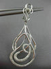 ESTATE 1.17CT DIAMOND 18KT WHITE GOLD 3D MULTI WAVE CLIP ON HANGING EARRINGS