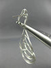 ESTATE 1.17CT DIAMOND 18KT WHITE GOLD 3D MULTI WAVE CLIP ON HANGING EARRINGS