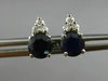 ESTATE 1.10CT DIAMOND & AAA SAPPHIRE 14K WHITE GOLD CLASSIC STUD EARRINGS #25728