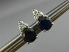 ESTATE 1.10CT DIAMOND & AAA SAPPHIRE 14K WHITE GOLD CLASSIC STUD EARRINGS #25728
