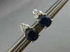 ESTATE 1.10CT DIAMOND & AAA SAPPHIRE 14K WHITE GOLD CLASSIC STUD EARRINGS #25728