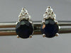 ESTATE 1.10CT DIAMOND & AAA SAPPHIRE 14K WHITE GOLD CLASSIC STUD EARRINGS #25728
