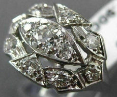 ANTIQUE WIDE .90CT OLD MINE DIAMOND PLATINUM MARQUISE SHAPE FILIGREE RING #21593