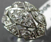 ANTIQUE WIDE .90CT OLD MINE DIAMOND PLATINUM MARQUISE SHAPE FILIGREE RING #21593