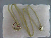 ESTATE RUBY HANGING OPEN HEART 3D CHANNEL 14KT YELLOW GOLD PENDANT + CHAIN ##925