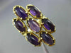 ANTIQUE LARGE 14CT AAA AMETHYST 14KT YELLOW GOLD 3D HANDCRAFTED FLOWER FUN RING