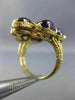 ANTIQUE LARGE 14CT AAA AMETHYST 14KT YELLOW GOLD 3D HANDCRAFTED FLOWER FUN RING