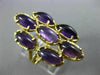 ANTIQUE LARGE 14CT AAA AMETHYST 14KT YELLOW GOLD 3D HANDCRAFTED FLOWER FUN RING