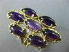 ANTIQUE LARGE 14CT AAA AMETHYST 14KT YELLOW GOLD 3D HANDCRAFTED FLOWER FUN RING