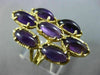 ANTIQUE LARGE 14CT AAA AMETHYST 14KT YELLOW GOLD 3D HANDCRAFTED FLOWER FUN RING