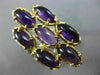 ANTIQUE LARGE 14CT AAA AMETHYST 14KT YELLOW GOLD 3D HANDCRAFTED FLOWER FUN RING