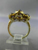 ANTIQUE LARGE 14CT AAA AMETHYST 14KT YELLOW GOLD 3D HANDCRAFTED FLOWER FUN RING